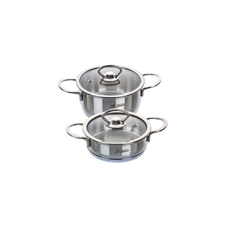 Aryıldız Petit Mini Çelik Tencere Set 14-16 cm - 1
