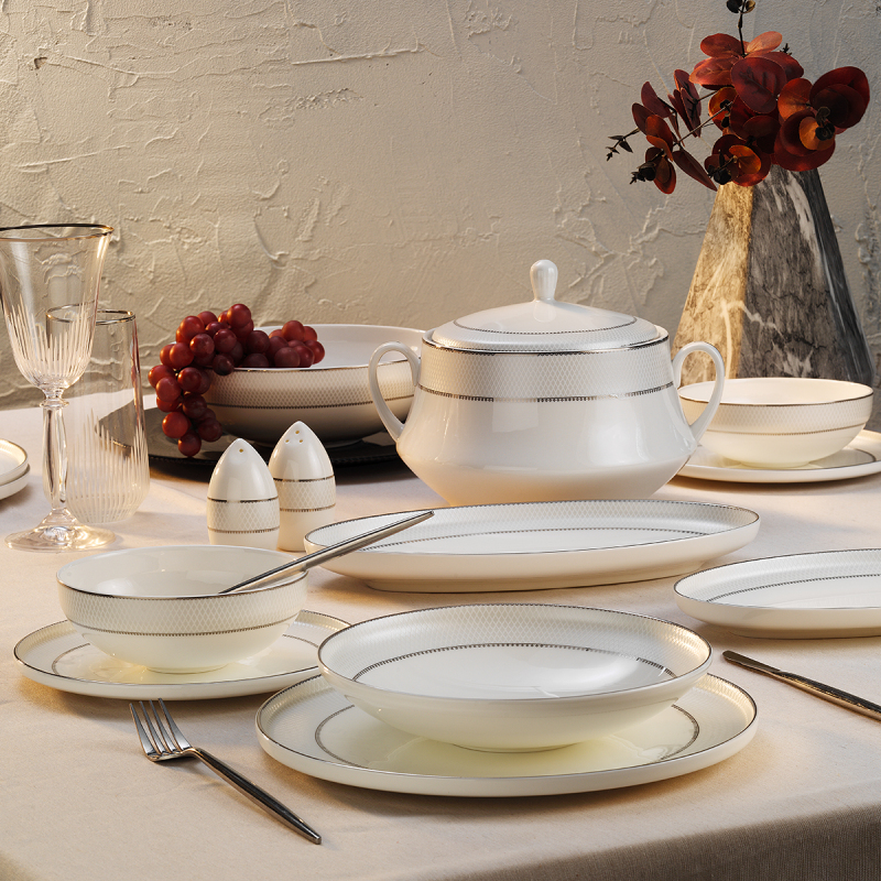 Aryıldız Vanessa Platin 60 Parça 12 Kişilik Yemek Takımı - 1