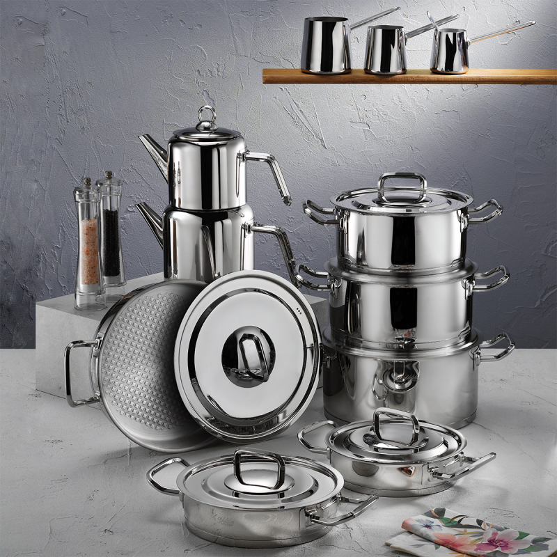 20台セット Aryıldız Vento Prestige Steel 20 Parça Ideal Set | Gallery Crystal
