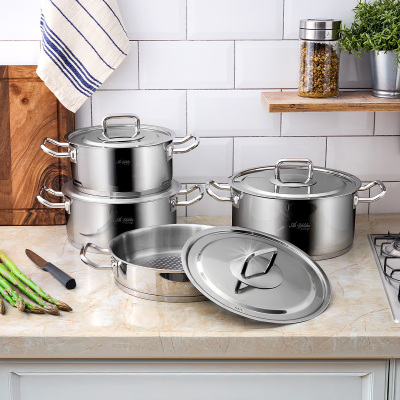 Aryıldız Vento Prestige Steel Kapak 8 Parça Tencere Seti - ARYILDIZ