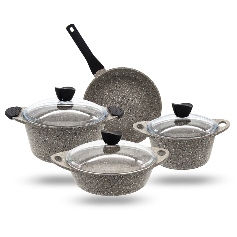 Aryıldız Vesta 7 Parça Tencere Seti Granitium - 1