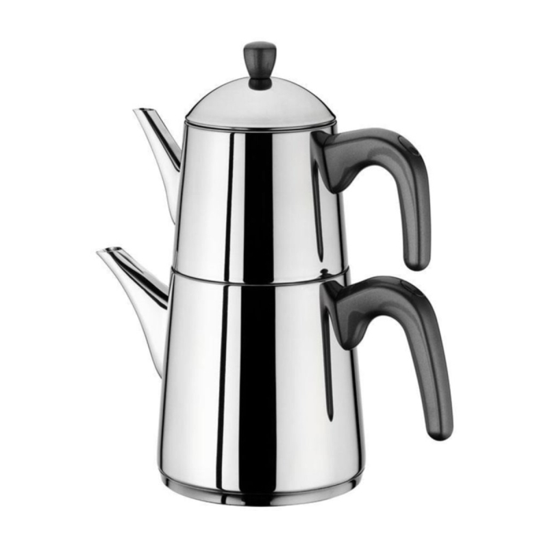 Aryıldız Viole Simli Siyah Büyük Çaydanlık Takım - 1