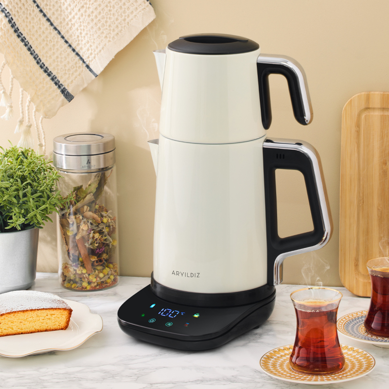 Aryıldız Vision Steel Çay Makinesi Krem - 1