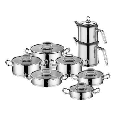 Aryıldız Vogue 20 Parça Cam Kapak Ideal Çelik Çeyiz Seti - 2