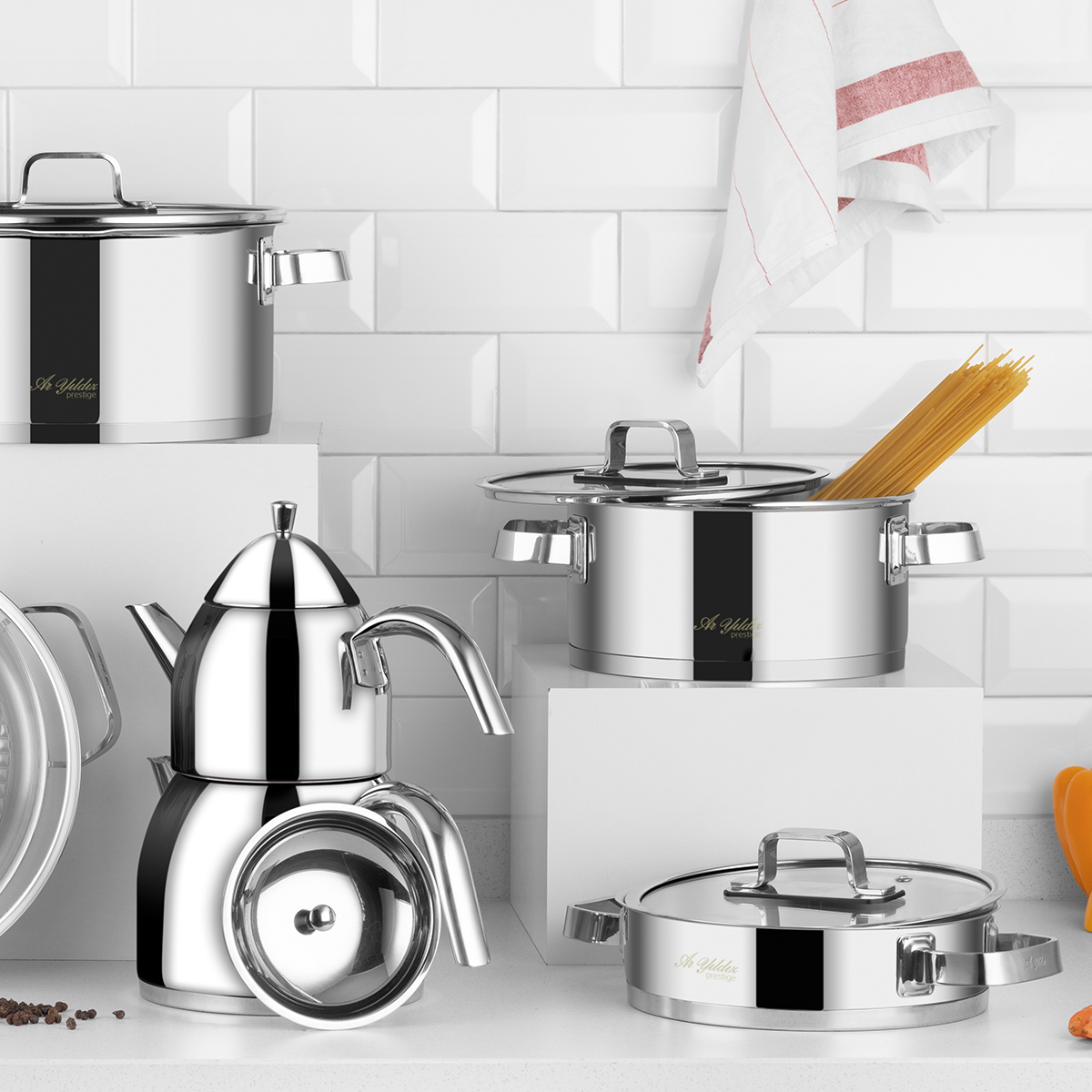 JUGGLER スーパープレミアムセット Aryıldız Volga 20 Parça İdeal Çelik Çeyiz Seti | Evkur