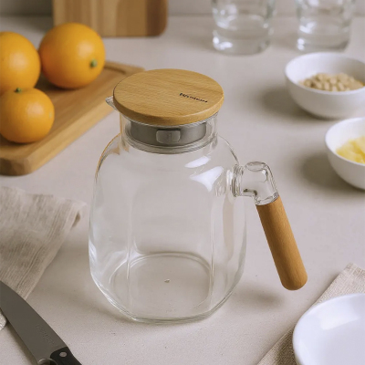 Bambu Care Bambu Kapaklı Cam Sürahi - BAMBUM