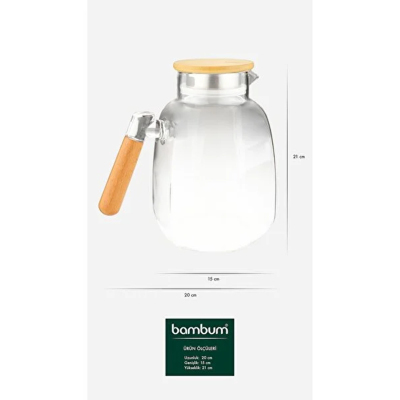 Bambu Care Bambu Kapaklı Cam Sürahi - 2