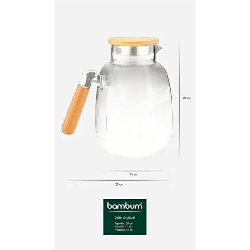 Bambu Care Bambu Kapaklı Cam Sürahi - 2