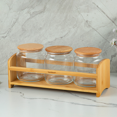 Bambum Bench Plus 4 Parça Standlı Baharat Takımı 1080 ml - 4