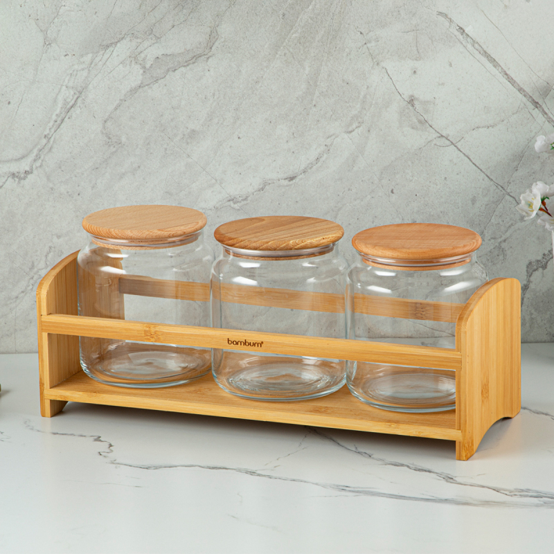 Bambum Bench Plus 4 Parça Standlı Baharat Takımı 1080 ml - 4