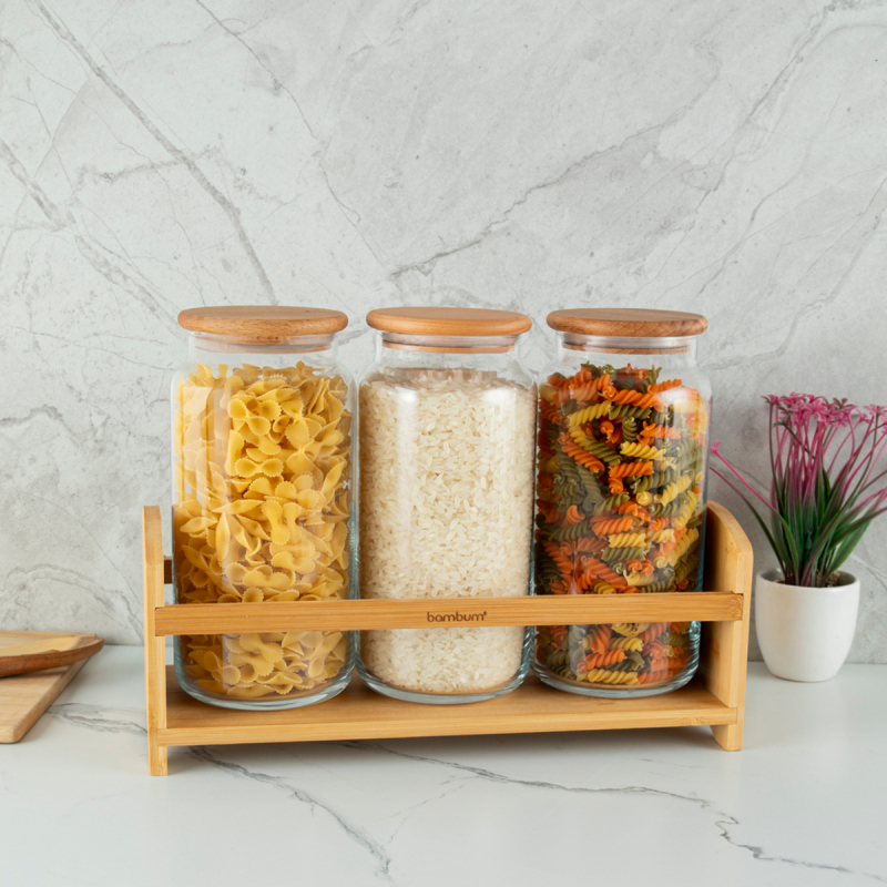 Bambum Bench Plus 4 Parça Standlı Baharat Takımı 1220 ml - 1