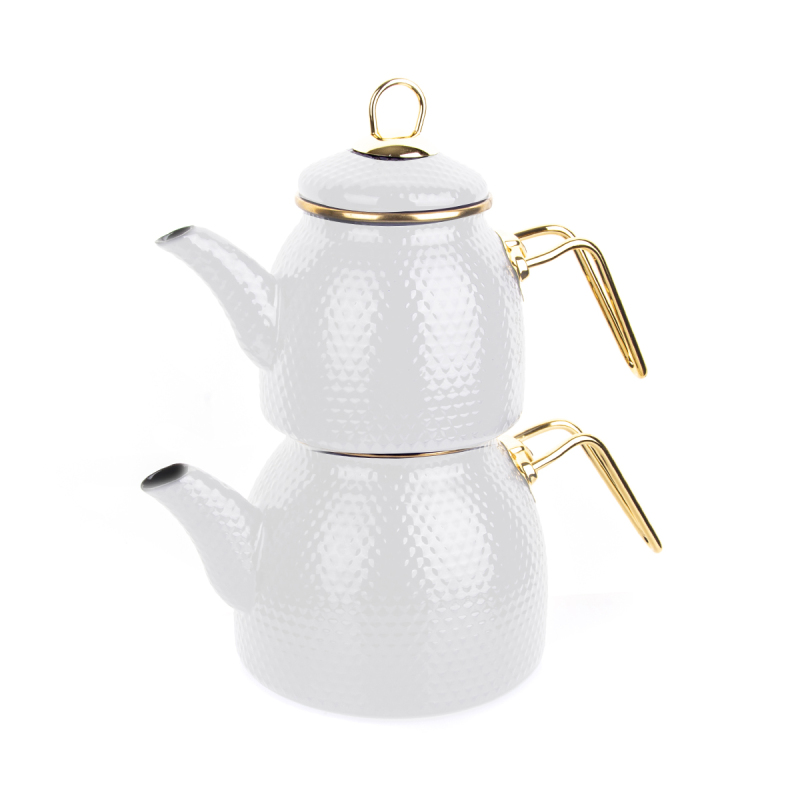 Bambum Crystal Selection Dot Emaye Çaydanlık Beyaz - 1