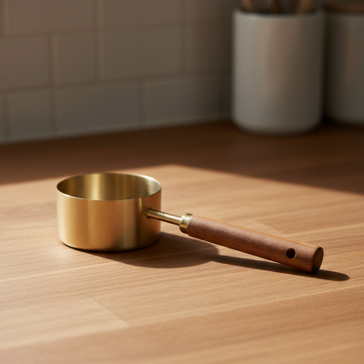 Bambum Escala Ahşap Saplı Gold Ölçü Kaşığı 125 ml - BAMBUM