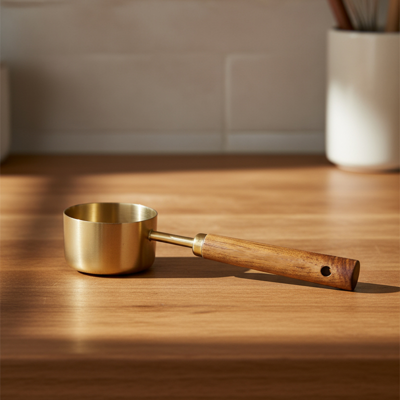 Bambum Escala Ahşap Saplı Gold Ölçü Kaşığı 60 ml - 1