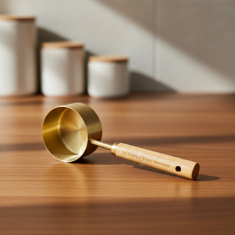 Bambum Escala Ahşap Saplı Gold Ölçü Kaşığı 80 ml - 1