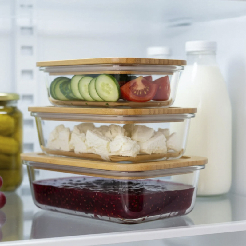 Bambum Lavi Dikdörtgen 3 Parça Saklama Kabı Seti - 3