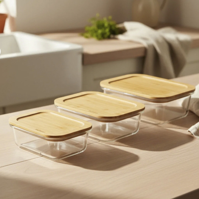 Bambum Lavi Dikdörtgen 3 Parça Saklama Kabı Seti - 5