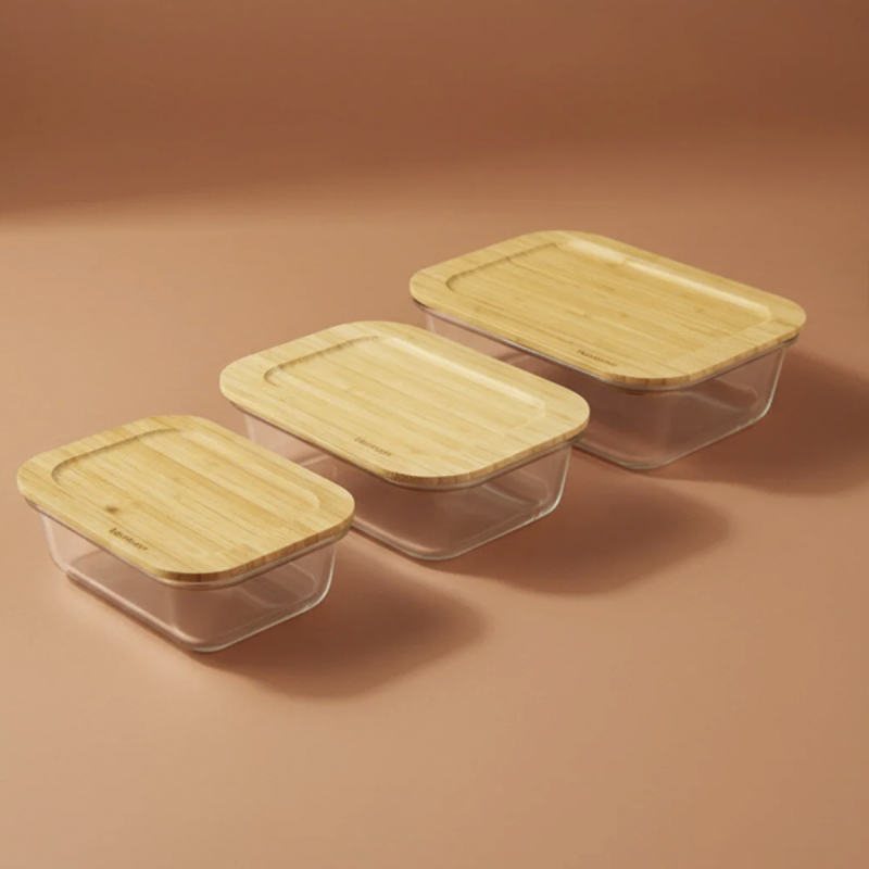 Bambum Lavi Dikdörtgen 3 Parça Saklama Kabı Seti - 6