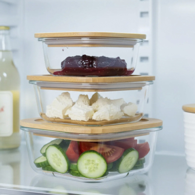 Bambum Lavi Kare 3 Parça Saklama Kabı Seti - 3