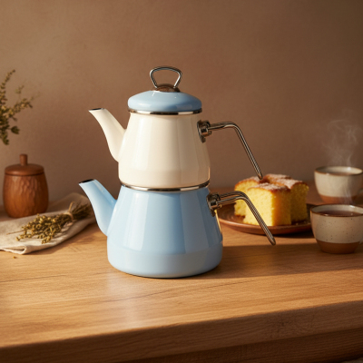 Bambum Lumino Emaye Çaydanlık Mavi - BAMBUM