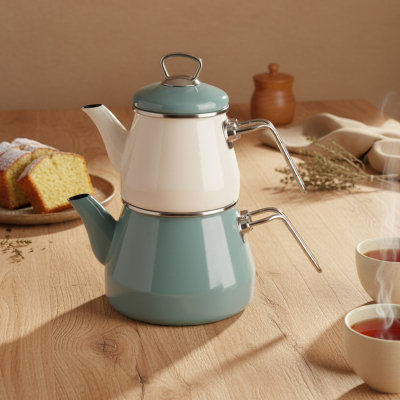 Bambum Lumino Emaye Çaydanlık Yeşil - BAMBUM