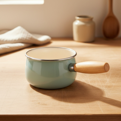 Bambum Nostalji Ahşap Saplı Tava Yeşil 14 cm - BAMBUM