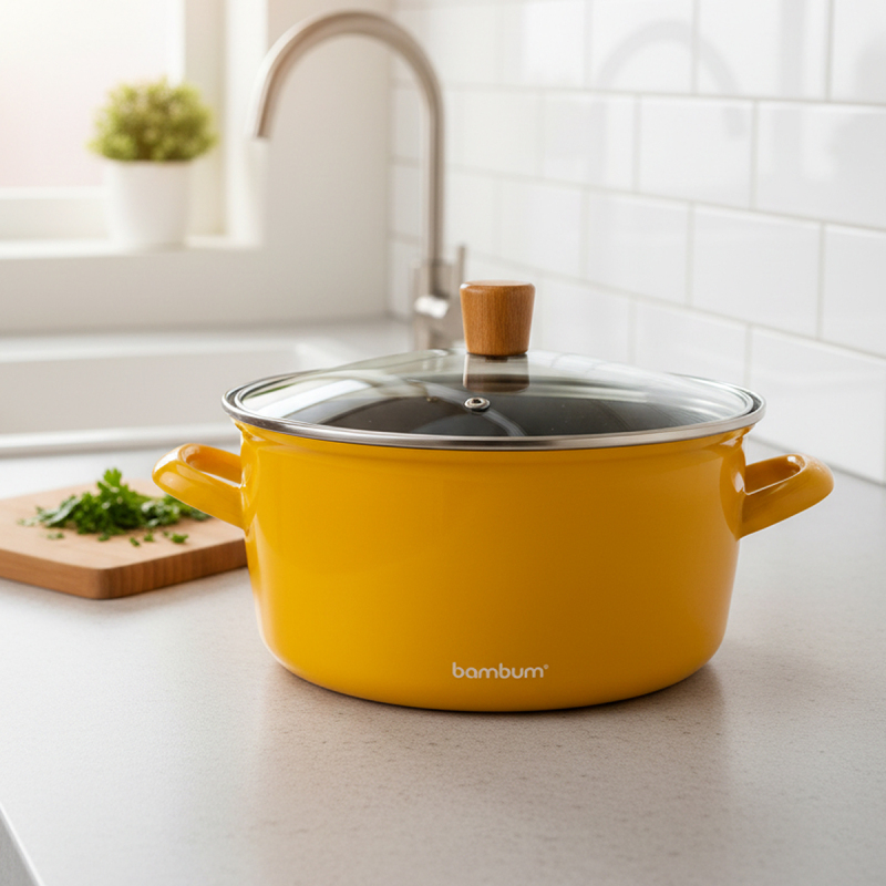 Bambum Nostalji Tencere Hardal 22 cm - 1