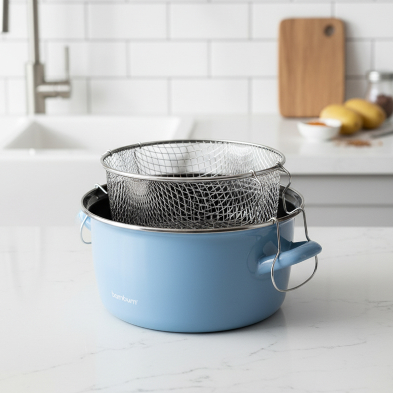 Bambum Nostalji Tencere Mavi 22 cm - 1