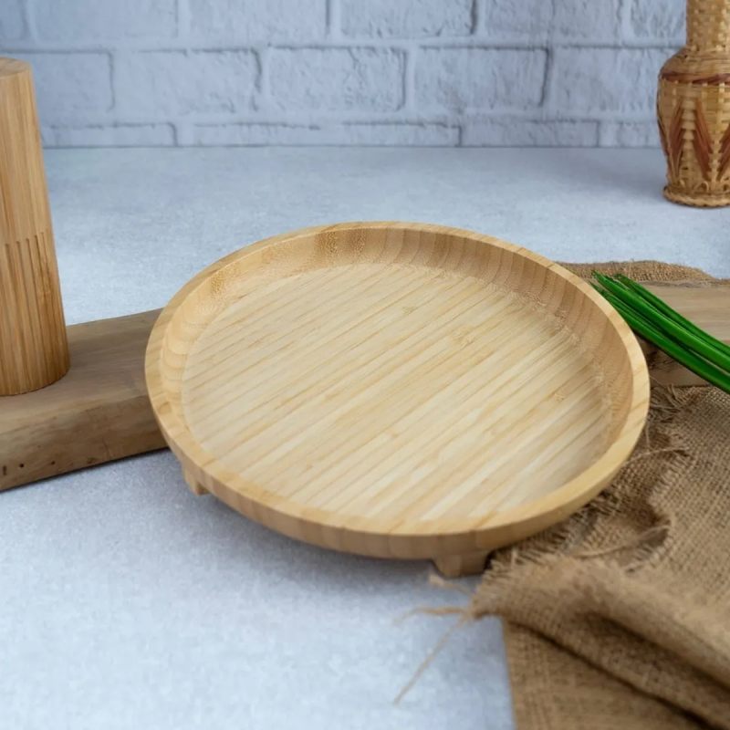 Bambum Olimpius Ayaklı Sunum Tepsisi Yuvarlak 23 cm - 1