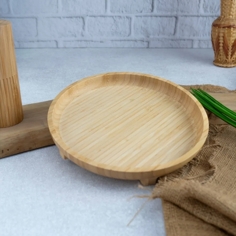 Bambum Olimpius Ayaklı Sunum Tepsisi Yuvarlak 33 cm - 1