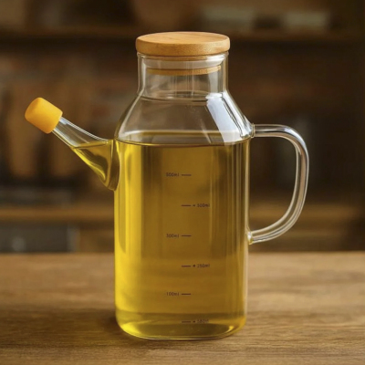 Bambum Petto Bambu Kapaklı Yağdanlık 600 ml - BAMBUM