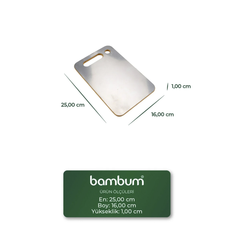 Bambum Stan Çift Taraflı Kesme Tahtası 16x25 cm - 5