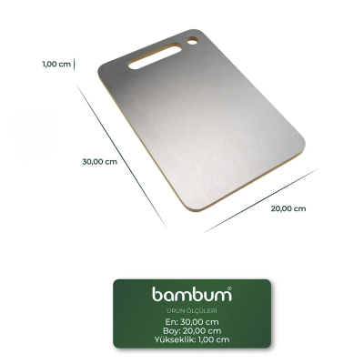 Bambum Stan Çift Taraflı Kesme Tahtası 20x30 cm - 7