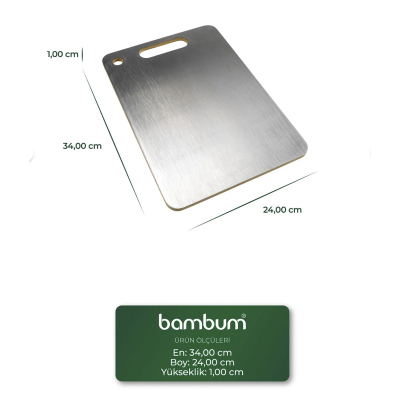 Bambum Stan Çift Taraflı Kesme Tahtası 24x34 cm - 5