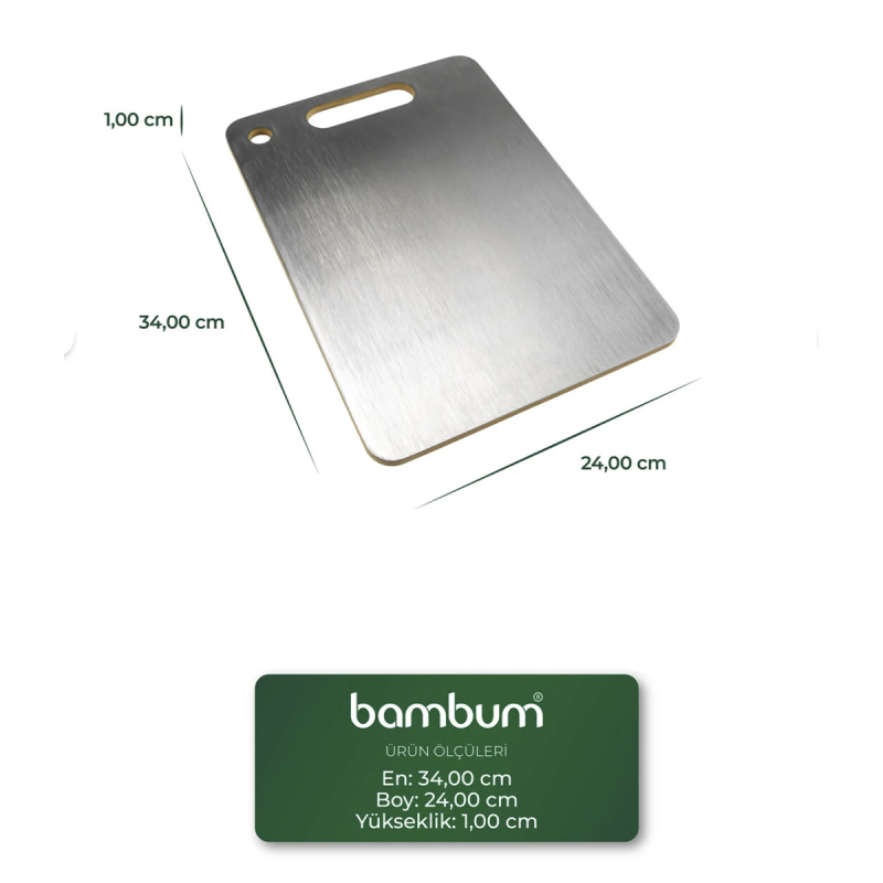 Bambum Stan Çift Taraflı Kesme Tahtası 24x34 cm - 5