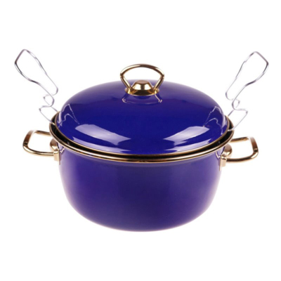 Bambum Taşev Regalo Kızartma Tencere & Çaydanlık Set Lacivert - BAMBUM