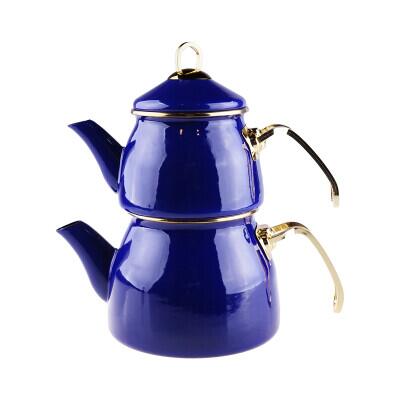 Bambum Taşev Sultanı Emaye Çaydanlık Takım Lacıvert - TAŞEV