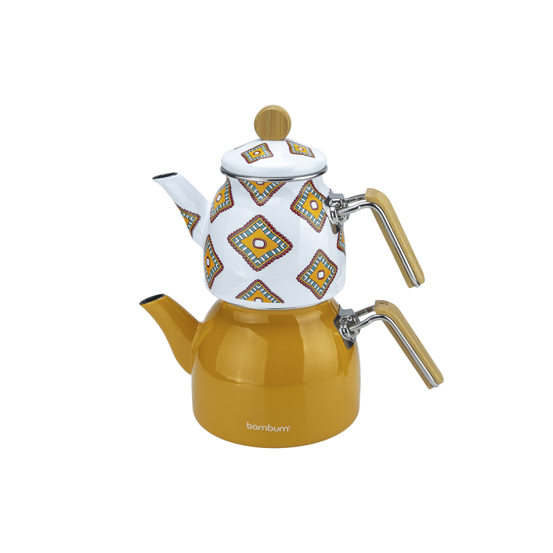 Bambum Taşev Unique Emaye Çaydanlık Hardal - 2