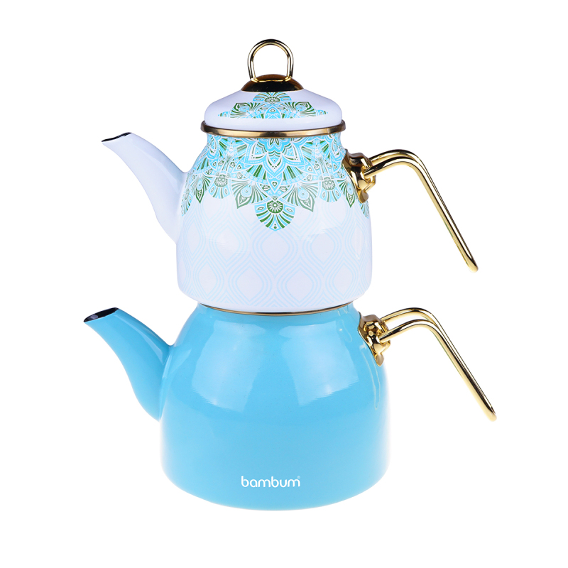 Bambum Taşev Unique Emaye Çaydanlık Turkuaz - 1