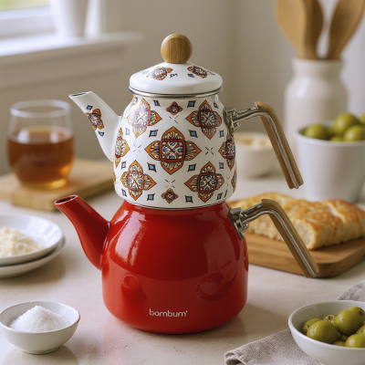 Bambum Taşev Unique Emaye Çaydanlık Turuncu - BAMBUM