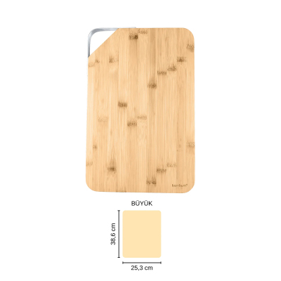 Bambum Zoe Çelik Kulplu Kesme Tahtası Dikdörtgen 38 cm - 4