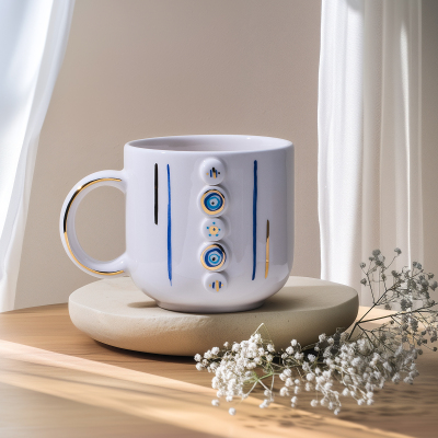 Canarels Nazar Boncuklu-Çizgili Kupa 350 ml - 1