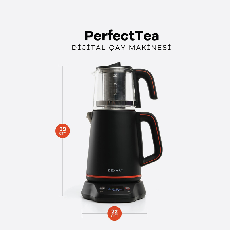 Dexart Perfect Tea Dijital Çay Makinesi Siyah Çelik - 2