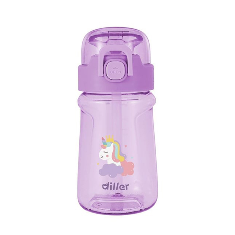 Diller Tritan Pipetli Çocuk Matara Mor 550 ml - 1