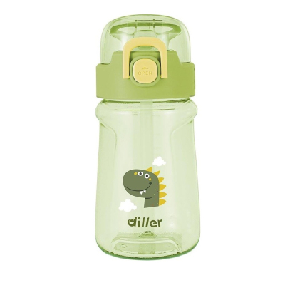 Diller Tritan Pipetli Çocuk Matara Yeşil 550 ml - DILLER