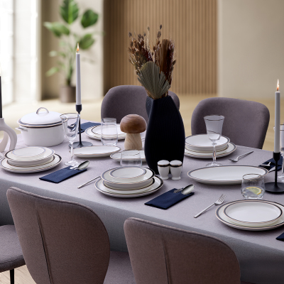 Evaliza Alaia Black Gold 60 Parça 12 Kişilik Yemek Takımı - EVALIZA