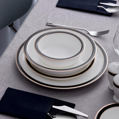 Evaliza Alaia Black Gold 60 Parça 12 Kişilik Yemek Takımı - 4