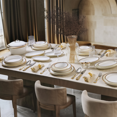 Evaliza Alaia Harmony Gold 60 Parça 12 Kişilik Yemek Takımı - 5