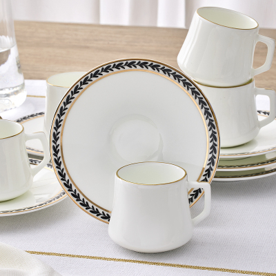 Evaliza Alaia Olive Gold 12 Parça 6 Kişilik Kahve Fincan Takımı 80 ml - 3