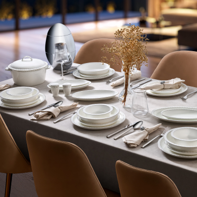 Evaliza Alaia Stella Platin 60 Parça 12 Kişilik Yemek Takımı - EVALIZA